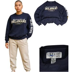 Vintage University of Delaware Sweatshirt Mens Medium 90s Pullover Streetwear